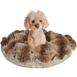 Bessie + Barnie Blondie & Simba Deluxe Lily Pod Pillow Cat & Dog Bed, Beige