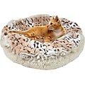 Bessie + Barnie Ultra Plush Luxury Shag Deluxe Lily Pod Reversible Pillow Cat & Dog Bed, Beige