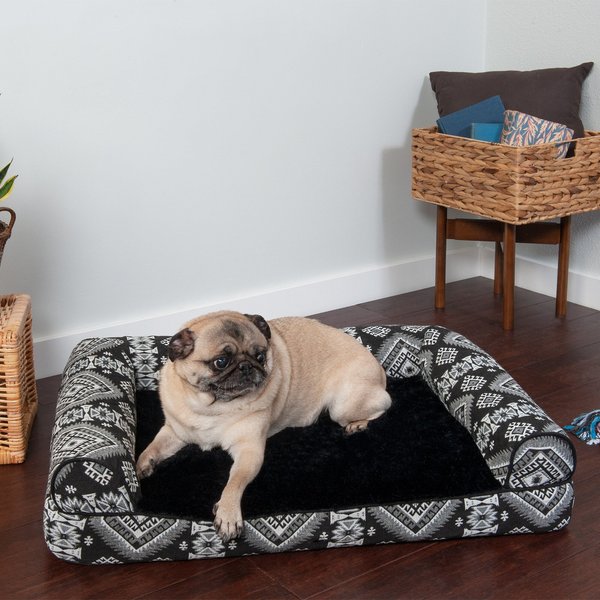 FurHaven Southwest Kilim Cat & Dog Bed, Black Medallion, Medium slide 1 of 9
