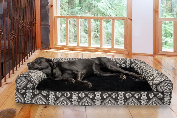 FurHaven Southwest Kilim Cat & Dog Bed, Black Medallion, Jumbo Plus slide 1 of 9