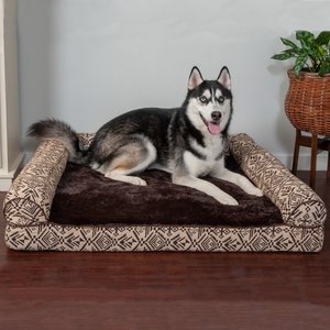 FurHaven Southwest Kilim Cat & Dog Bed, Desert Brown, Jumbo