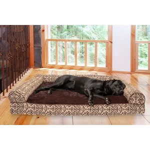 FurHaven Southwest Kilim Cat & Dog Bed, Desert Brown, Jumbo Plus, Orthopedic Foam