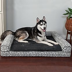 FurHaven Southwest Kilim Cat & Dog Bed, Boulder Gray, Jumbo