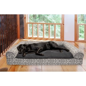FurHaven Southwest Kilim Cat & Dog Bed, Boulder Gray, Jumbo Plus