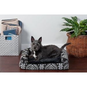 FurHaven Southwest Kilim Cat & Dog Bed, Black Medallion, Small