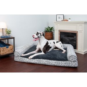 FurHaven Southwest Kilim Cat & Dog Bed, Boulder Gray, Jumbo Plus