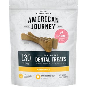 American Journey X-Small Grain-Free Original Dental Dog Treats, 36-oz bag, 130 count