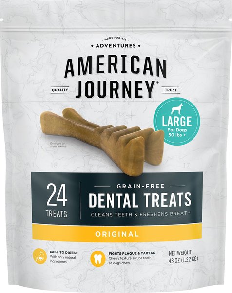 American Journey Large Grain-Free Original Dental Dog Treats, 24 count slide 1 of 9
