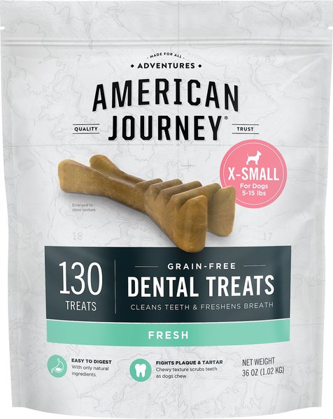 American Journey Extra-Small Grain-Free Fresh Dental Dog Treats, 130 count slide 1 of 8