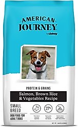 American Journey Protein & Grains Small Breed Salmon, Brown Rice & Vegetables Recipe Adult Dry Dog Food, 14-lb bag