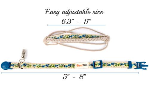 Show full view: Pettsie Flower Kitten Collar with Friendship Bracelet, 5-in, Blue slide 4 of 7