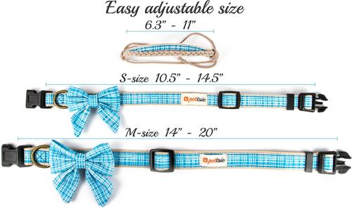 Show full view: Pettsie Cotton Bow Tie Standard Dog Collar, Turquoise, Small slide 4 of 8