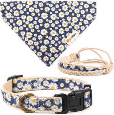 Show full view: Pettsie Dog Collar Daisy & Bandana, Dark Blue, Small slide 5 of 5
