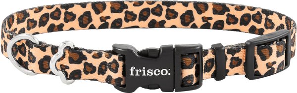 Frisco Leopard Print Polyester Dog Collar, Small: 10 to 14-in neck, 5/8-in wide slide 1 of 4