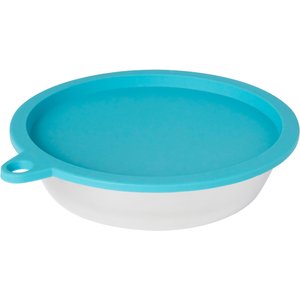 Frisco Pet Bowl with Silicon Rubber Bowl Cover, Teal, Medium: 6 cup