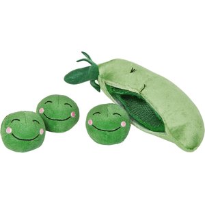 Frisco 2-in-1 Tearable Peapod & Peas Plush Squeaky Dog Toy