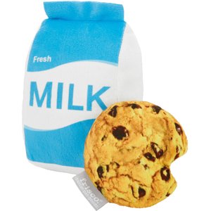 Frisco Cookie & Milk Plush Squeaky Dog Toy, 2 count