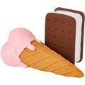 Frisco Ice Cream Sandwich & Ice Cream Cone Latex Squeaky Dog Toy, 2 count