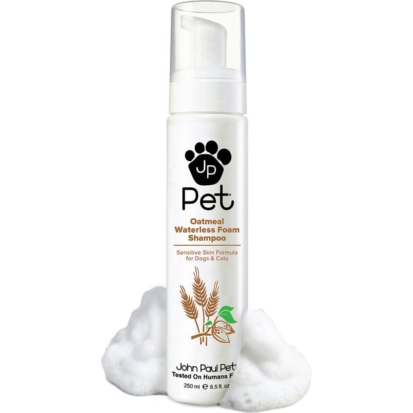 JOHN PAUL PET Oatmeal Waterless Foam Pet Shampoo, 8.5fl oz bottle