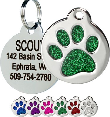 Frisco Stainless Steel Personalized Dog & Cat ID Tag, Paw Print, slide 1 of 1