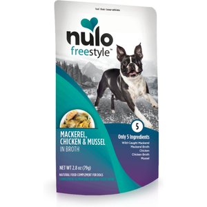 Nulo FreeStyle Mackerel, Chicken, & Mussel in Broth Dog Food Topper, 2.8-oz, case of 6
