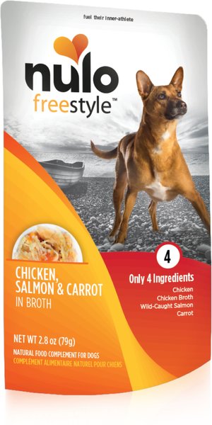 Nulo FreeStyle Chicken, Salmon, & Carrot in Broth Dog Food Topper, 2.8-oz, case of 6 slide 1 of 9