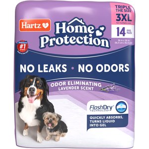 Hartz Home Protection Lavender Scented Odor Eliminating Gel Dog Pads, XXX-Large, 14 Count