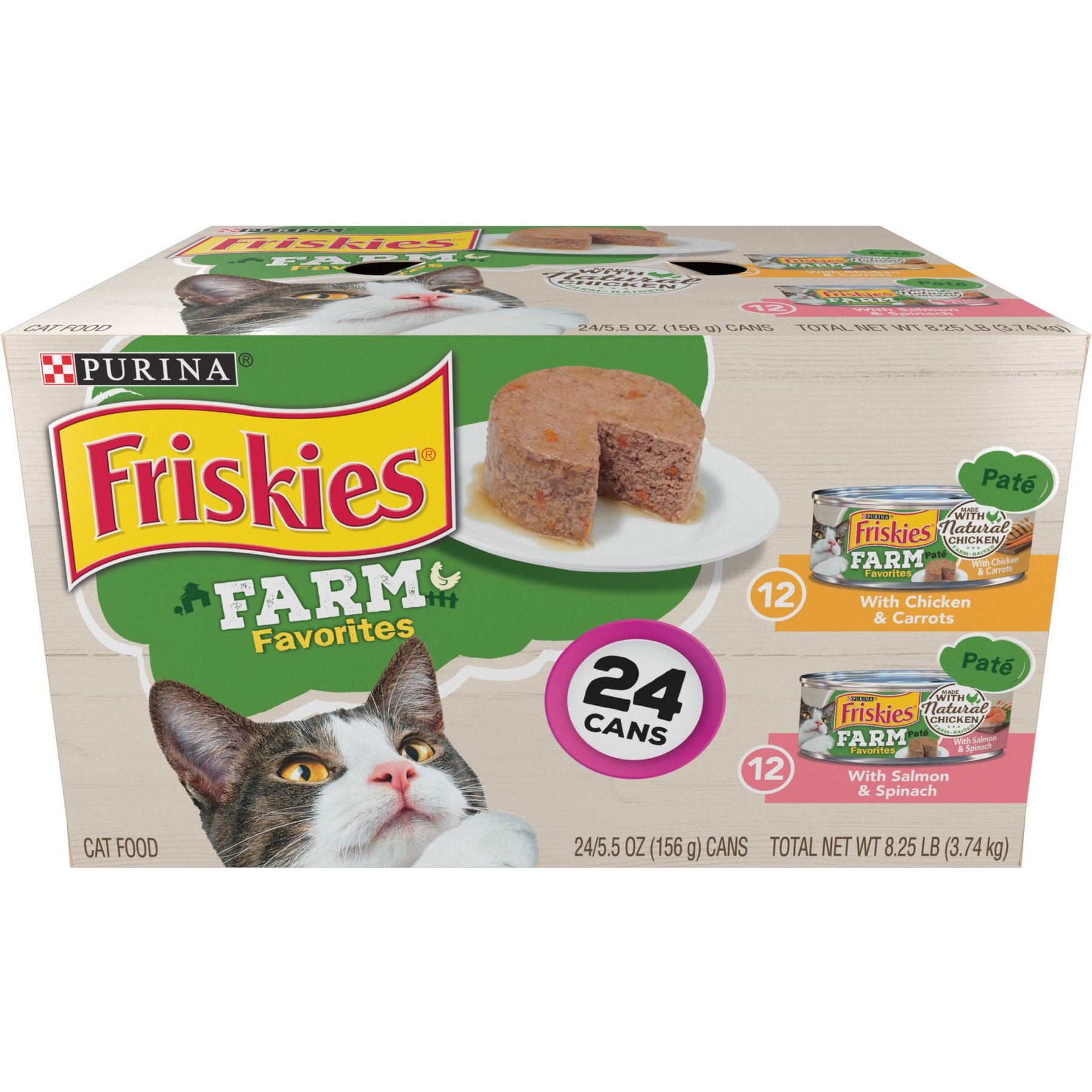 FRISKIES Farm Favorites Chicken Carrots Salmon Spinach Pate