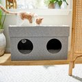 Frisco Double Cube Stackable & Collapsible Cat Condo, Gray