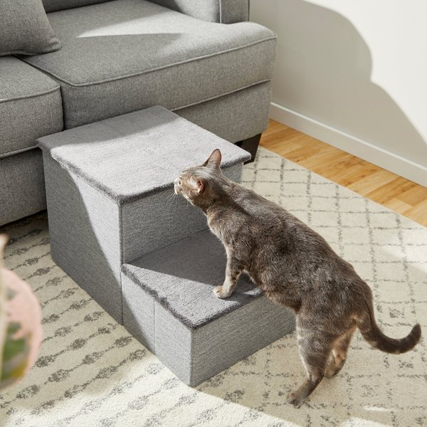 Frisco Collapsible Cat & Dog Stairs & Storage, Gray slide 1 of 6