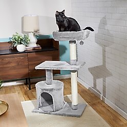 Frisco 38-in Cat Tree with Condo, Top Perch and Toy, Gray