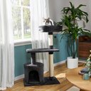 Frisco 38-in Cat Tree with Condo, Top Perch and Toy, Charcoal