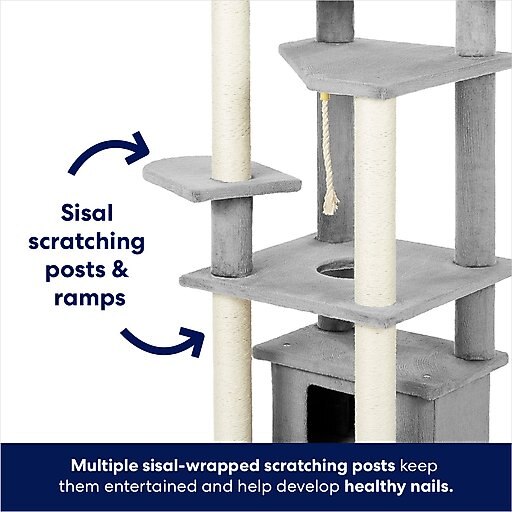 Frisco 65-in XXL Heavy Duty Cat Tree, Gray