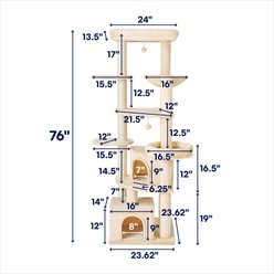 Frisco 76-in XXL Heavy Duty Cat Tree, Cream slide 2 of 5