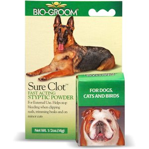 Bio-Groom Sure Clot Fast Acting Styptic Powder for Dogs, Cats & Birds, 0.5-oz bottle