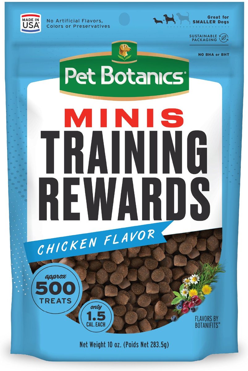 PET BOTANICS Mini Training Reward Chicken Flavor Dog Treats, 10oz bag