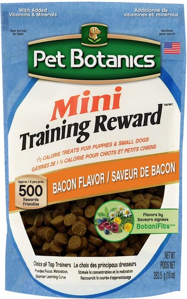 Pet Botanics Mini Training Reward Bacon Flavor Dog Treats, 10-oz bag slide 1 of 5