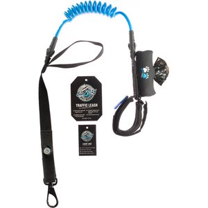 Surf City Pet Works Traffic Reflective Bungee Hands-Free Running Dog Leash, Blue, 5.5-ft long, 1 1/4-in wide
