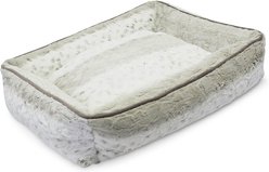Pup IQ Vegan Fur Lounger Bolster Dog Bed, Lynx, X-Small