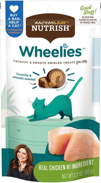 RACHAEL RAY NUTRISH Wheelies Chicken Cat Treats 2.2 oz pouch