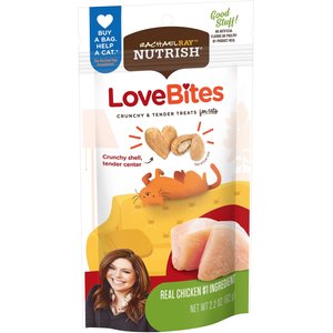 Rachael Ray Nutrish LoveBites Chicken Flavor Cat Treats, 2.2-oz bag