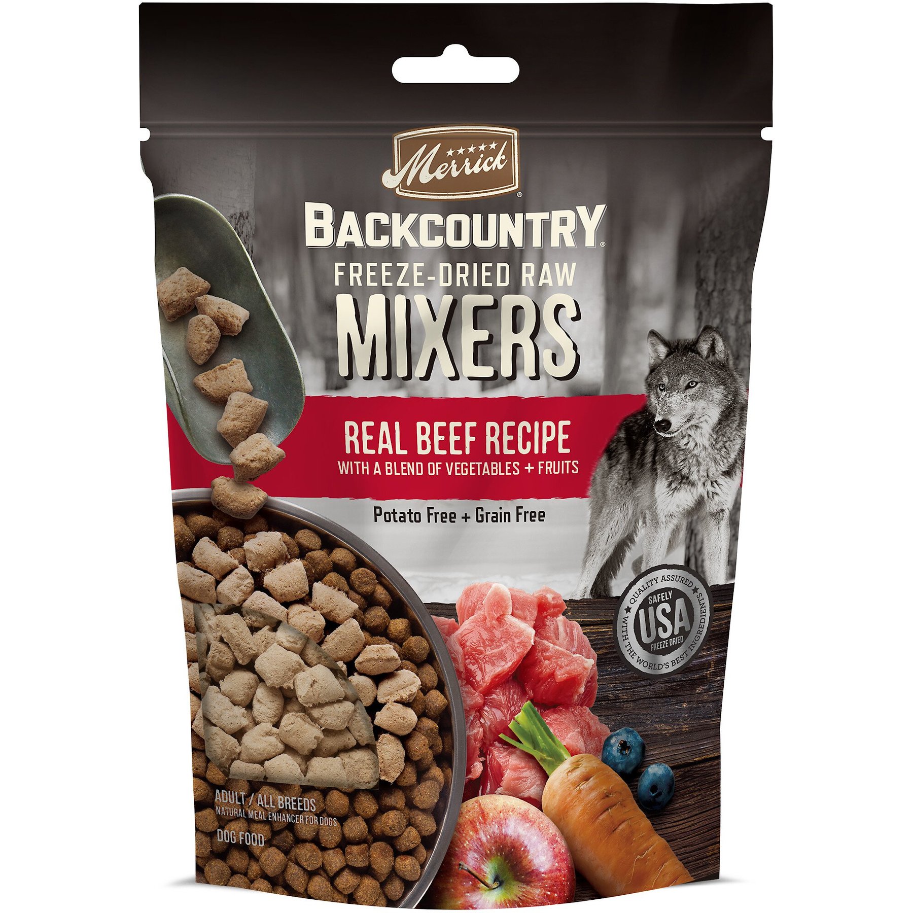 MERRICK Backcountry Freeze Dried Raw Real Beef Recipe Grain Free