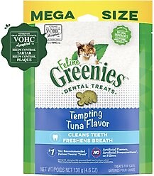 Greenies Adult Dental Cat Treat, Tempting Tuna Flavor, 4.6-oz bag