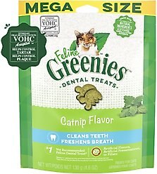 Feline Greenies Adult Natural Dental Care Cat Treat, Catnip Flavor, 4.6-oz bag