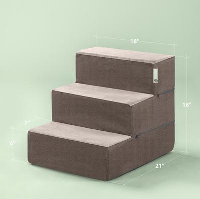 Show full view: Zinus Easy Cat & Dog Stairs, Brown, Medium slide 6 of 9