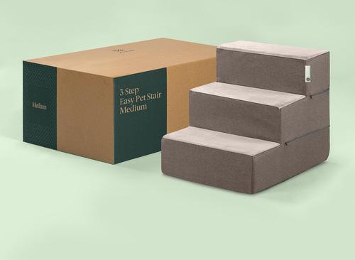 Show full view: Zinus Easy Cat & Dog Stairs, Brown, Medium slide 7 of 9