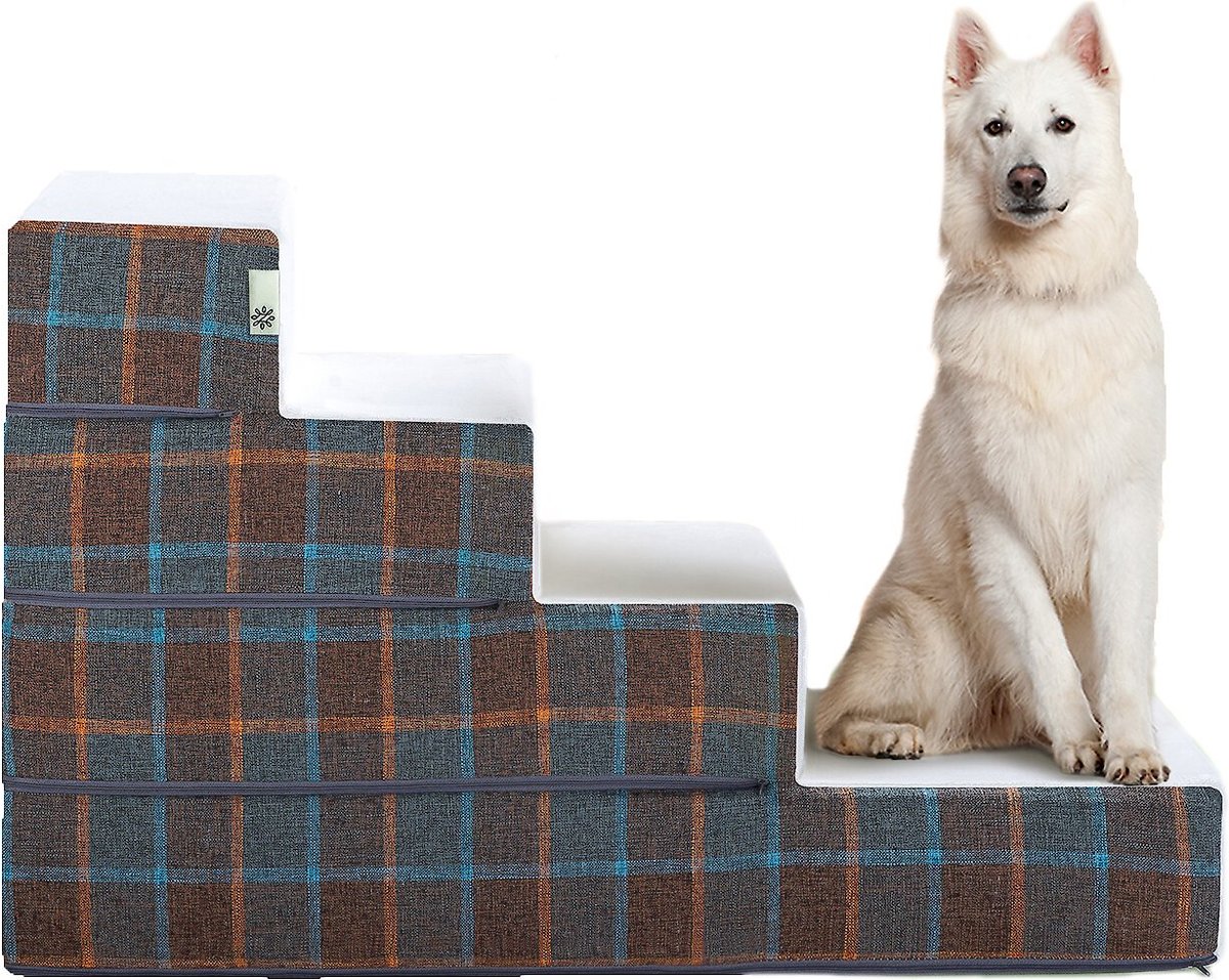 Zinus Pet Stairs Medium Blue Plaid Sofa Zinus Foam 10