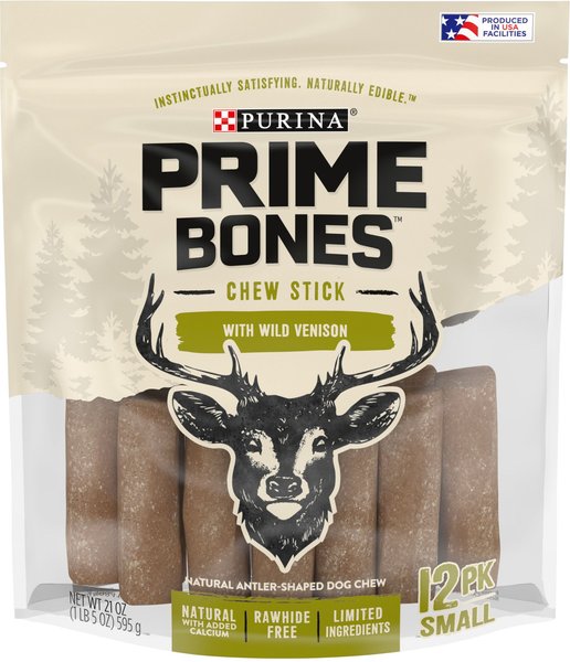 Purina Prime Bones Limited Ingredient Chew Stick with Wild Venison Small Dog Treats, 12 count slide 1 of 10