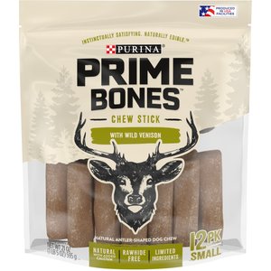Purina Prime Bones Limited Ingredient Chew Stick with Wild Venison Small Dog Treats, 21-oz bag, 12 count