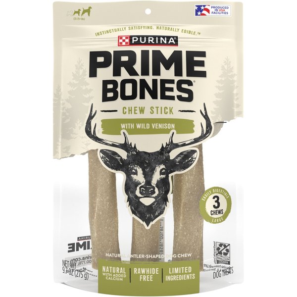 Prime Bones Natural Small Chew Stick with Wild Venison Dog Treat